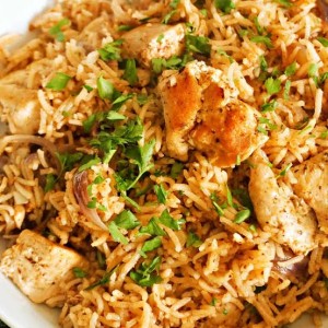 Chicken Pilau with dhey